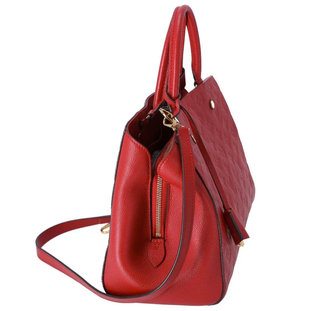 Louis Vuitton Montaigne MM Monogram Empreinte Handbag M41194 Cerise - Picture 3 of 11
